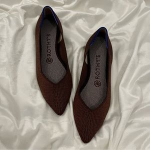 EUC Rothy’s Truffle Python Points Size 7.5